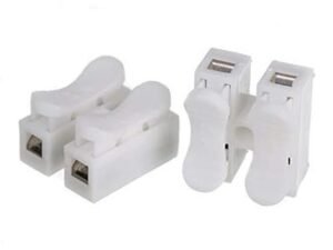 Rpi shop - 2 Way Quick Push Type Lock Electric Wire Connectors for Cable Lock Push Connector Terminals, Screwless Quick Electrical Connector Pack of 10 Pcs (White)