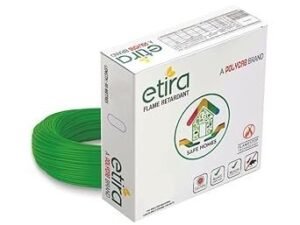 Polycab Etira 90m, 1sqmm. •Heat Resistant •Eco Friendly • PVC Insulated Copper Cable •Energy Saving •Flame Retardant •99.97% Electrolytic Grade Copper •Low Smoke【Green】