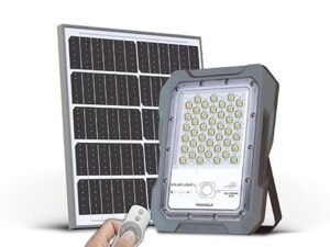 ROVOLT 60W LED Solar Flood Light with Remote Control & Motion Sensor | Aluminium Water Proof Body | 6000 mAh LiFePO4 Battery Solar Security Flood Light | 1 Year Warranty