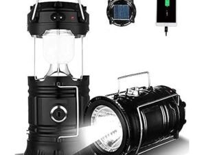 AHUJA INTERNATIONAL Rechargeable Solar and Charging LED Lantern Light, Portable Camping and Home Emergency Lights with 2 Power Sources Light Travel Battery Lantern Lamp Torch (Multicoloured)