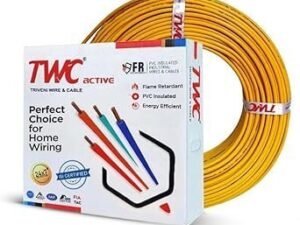 Kavari  TWC Yellow-1.5 SQMM-90 METER Active Core Electrical Wire | Insulated PVC Copper Wire | Cable for Domestic & Industrial Connection Purpose | Flame Resistant