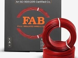 FAB P.V.C INSULATED WIRES & CABLES | 1.0mm | 90m | FR PVC Insulated CCA Copper Wire | Single Core Multi-Strand House Wiring Cable | Gauge (10 No.) | Red