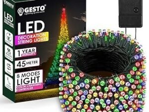 Gesto Multicolor Serial String Led Light with 8 Modes Changing Controller - Waterproof Serial Lights for Decoration Long | for Home,Diwali Decoration, Christmas,Patio Garden(45 Meter | Pack of 1) .