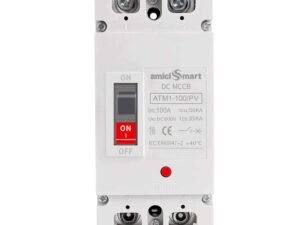 amiciSmart 600VDC Circuit Breaker, Photovoltaic Overload Protection Switch Ideal for Solar, Wind, and Hydropower Systems (100A MCCB)(Pack of 3)