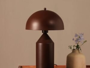 FIG Living Cone Pagen Table Lamp (Brown) | Handmade Modern Design Lampshade | Best for Bedroom, Living Room, Study Room, Home Office | Decorative Night Lamp | (Bulb not Included)