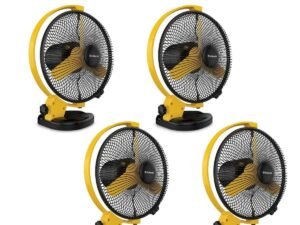 Goldmedal Tristar 225 mm Personal Fan, High Speed, Suitable For Home and Office (Black Yellow) |Pack of 4
