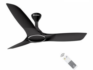 Havells Stealth Air BLDC 1200mm Ceiling Fan| Upto 55% Energy Saving| Silent & Premium| 5 stars Rating| 100% Copper Motor| RF Remote, Memory Backup, Timer| (Metallic Black, Pack...