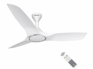 Havells Stealth Air BLDC 1200mm Ceiling Fan| Upto 55% Energy Saving| Silent & Premium| 5 stars Rating| 100% Copper Motor| RF Remote, Memory Backup, Timer| (Pearl White, Pack Of 1)