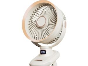 Oscillating Table Fan, Small USB Air Circulator Fan with Battery Operated, 6.5'' Super Quiet Desk Fan with 5 Speeds, 8H Timer, Suitable for Home Office Camp Travel (White)