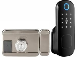 Auslese® Series 5- WiFi Smart Biometric Door Rim Lock with App Support | Finger Print | RFID + Passcode | Mechanical Key | OTP | Black