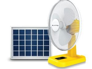 Sun King 16 Inch 5100 mAh Battery Portable 20 Watt Solar Powered Fan With Brushless DC Motor Technology, Rechargeable Solar Fan for Indoor Housing, Office, Camping