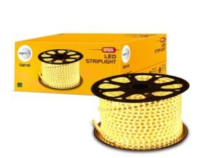 wipro Garnet 50 mtr LED Strip Light| 96 LEDs/mtr | Warm White | IP65-Waterproof |Flexible Rope Light for Outdoor/Indoor Decoration for Diwali, Christmas|Strip for Balcony, False...(Pack of 4)