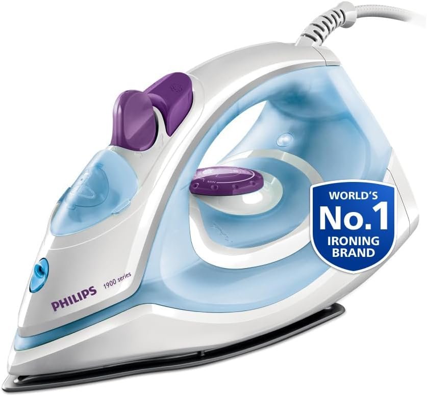 Philips Steam Iron GC1905/21 (World no. 1 Ironing Brand) – Black non-stick soleplate, Powerful 17gm/min steam output & 1300 W Quick heat-up - Image 2