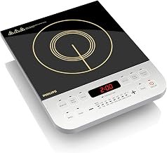 Philips Viva Collection HD4928/01 2100-Watt Induction Cooktop | Fast Gas-Free Cooking | No LPG Required | Preset Indian Menus | Crystal Glass Plate | Auto-Off | Black