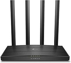 TP-Link Archer AC1200 Archer C6 Wi-Fi Speed Up to 867 Mbps/5 GHz + 400Mbps/2.4 GHz, 5 Gigabit Ports, 4 External Antennas, MU-MIMO, Dual Band, WiFi Coverage with Access Point Mode, Black