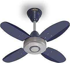 ACTIVA Ornet 600mm Ceiling Fan for Kitchen & Small Rooms | 4 Blade High Speed Fan | 850 RPM Powerful Air Delivery | Anti-Dust Coating | Energy Efficient Ceiling Fan | 2 Years Warranty | Silver Blue