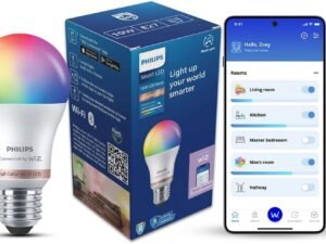 PHILIPS WiZ 10W E27 Wi-Fi & Bluetooth LED Smart Bulb with Music Sync, Compatible with Amazon Alexa & Google Assistant, 16 Million Colours & Motion Sensing Technology | Pack of 1