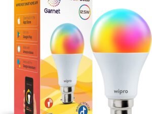 wipro B22 12.5W Wi-Fi Smart LED Bulb with Music Sync for Amazon Alexa & Google Assistant (Pack of 1, Multicolor)