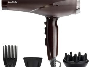 AGARO 2000W AC Professional Hair Dryer with Comb, Concentrator & Diffuser Nozzles, Hot & Cold Air, 16A Plug, 2 Speed & 3 Temperature Settings, Cool Shot, Hair Dryer & Blower for Men & Women HD-1120