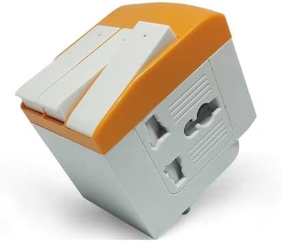 EMBOX 3 Pin Multi Plug Adapter with Individual Switch 3 Pin Plug Socket Safety Shutter Spike Buster Fuse Protected Adapter 3 Way Plug Extension for Home Office Travel-5A-250V, Pack of 1 Orange - Image 3