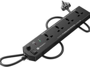 Portronics Power Plate 10 Extension Board with 4 Universal Sockets, 2 Meter Long Cord, 1500 Watts, 6 Amp Multi Plug for Office & Home Appliances (Black)