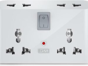 GM 3019 3 Pin Universal Multi Plug Travel Adaptor with 6 AMP for Home Applications, Computers, Laptops