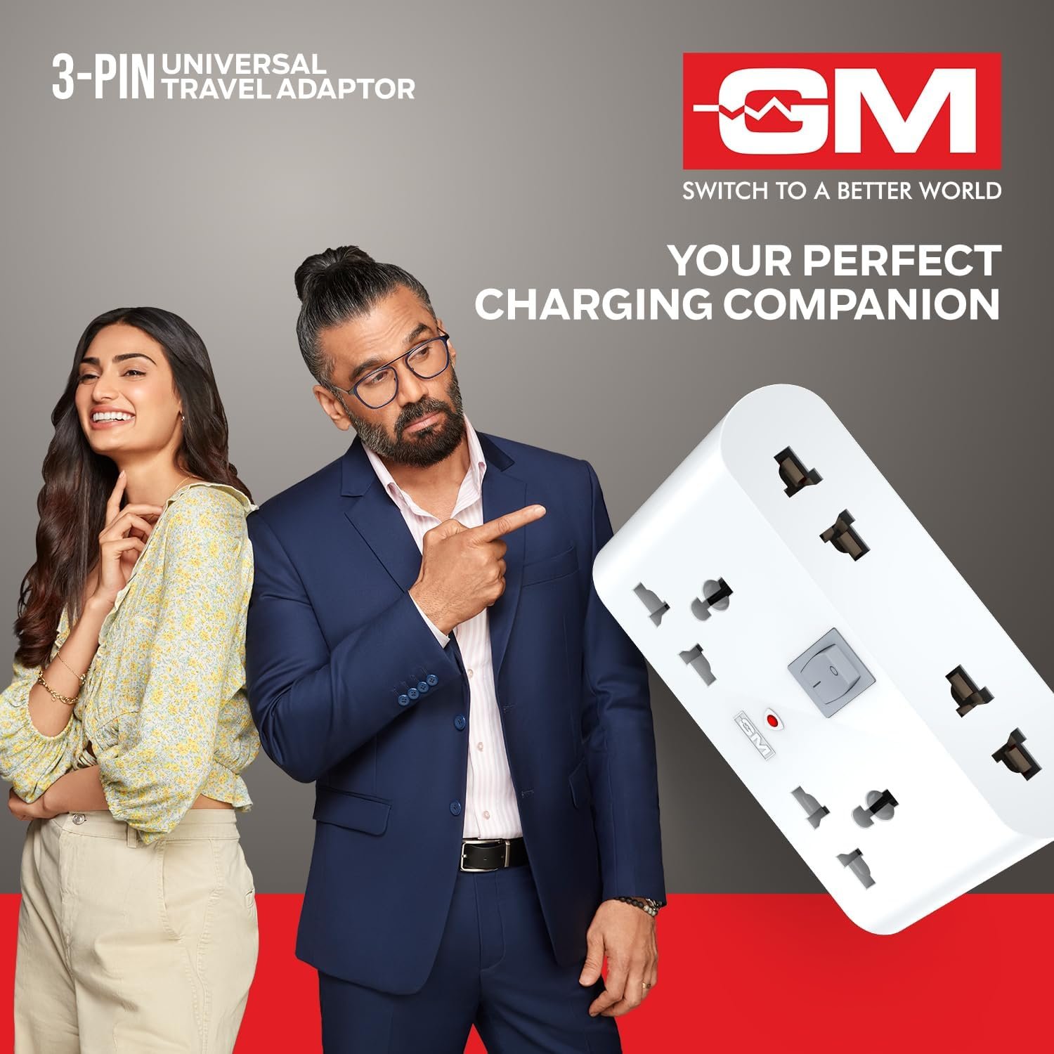 GM 3019 3 Pin Universal Multi Plug Travel Adaptor with 6 AMP for Home Applications, Computers, Laptops - Image 4