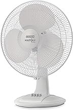 USHA Maxx Air Ultra Table Fan,400MM Sweep Size,1350 RPM,Aerodynamic Blade Design for High Air Delivery,Corrosion Protection with Plastic Blades,3 Speed Settings,100% Copper Motor,2 Year Warranty,White