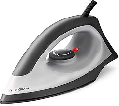 Longway Kwid Light Weight Non-Stick Teflon Coated Dry Iron, Electric Iron for Clothes | 2 Years Warranty (1100 Watt, Black)
