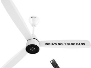 atomberg Renesa Enzel 1200mm BLDC Ceiling Fan with Remote | 5 star | Advance Air+ Technology | LED Speed Indicator | Low Noise | Sleek Design | Power Saving | 3 Year Warranty | Gloss White
