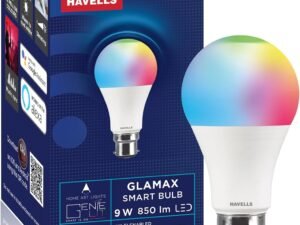 Havells Glamax 9W B22 WiFi LED Smart Bulb with Music Sync Function, Compatible with Amazon Alexa and Google Assistant (16M Colours)