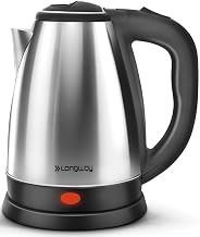 Longway Kestro 2 Liter Electric Kettle with Stainless Steel Body for Water Boiling, Tea/Coffee, Noodles And Soups (Black & Silver, 1500 Watt)