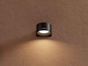 Xech Rechargeable Magnetic Wall Light | Stick-On or Screw Mount | Touch Control LED Lamp | 3 Brightness Levels | USB-C Warm White Light | Rotatable Detachable Head (Magmount) (Black)