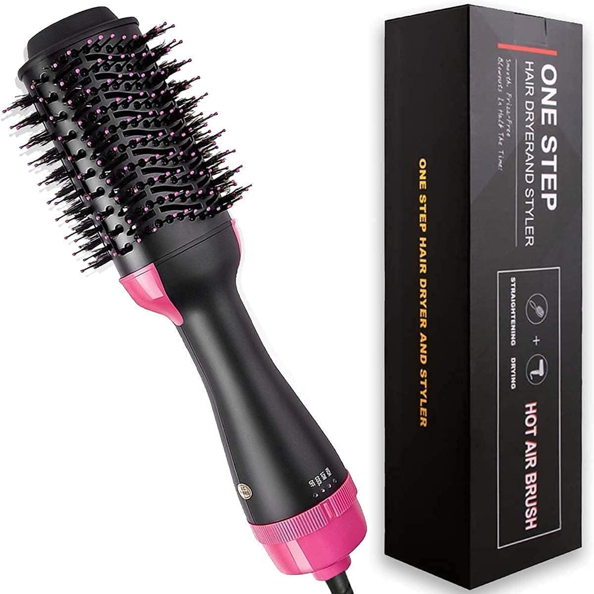 Hair Brush Dryer and Volumizer Hot Air Brush, 4-in-1 Ionic Blow Dryer Brush & Styler for Straightening, Curling, and Detangling, Professional Ceramic Tourmaline Hair Straightener Brush for All Hair Types for shine (B2) - Image 2