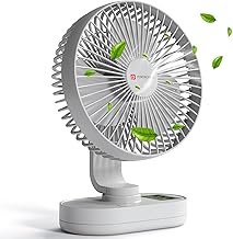 Portronics Airloop Portable & Rechargeable Desk Fan with Automatic 92° Oscillation, 6.1 Inch Blade, BLDC Motor, 90° Tilt, 3 Speeds, 4000mAh Battery, Type-C Charging, Low Noise, for Home & Office Use